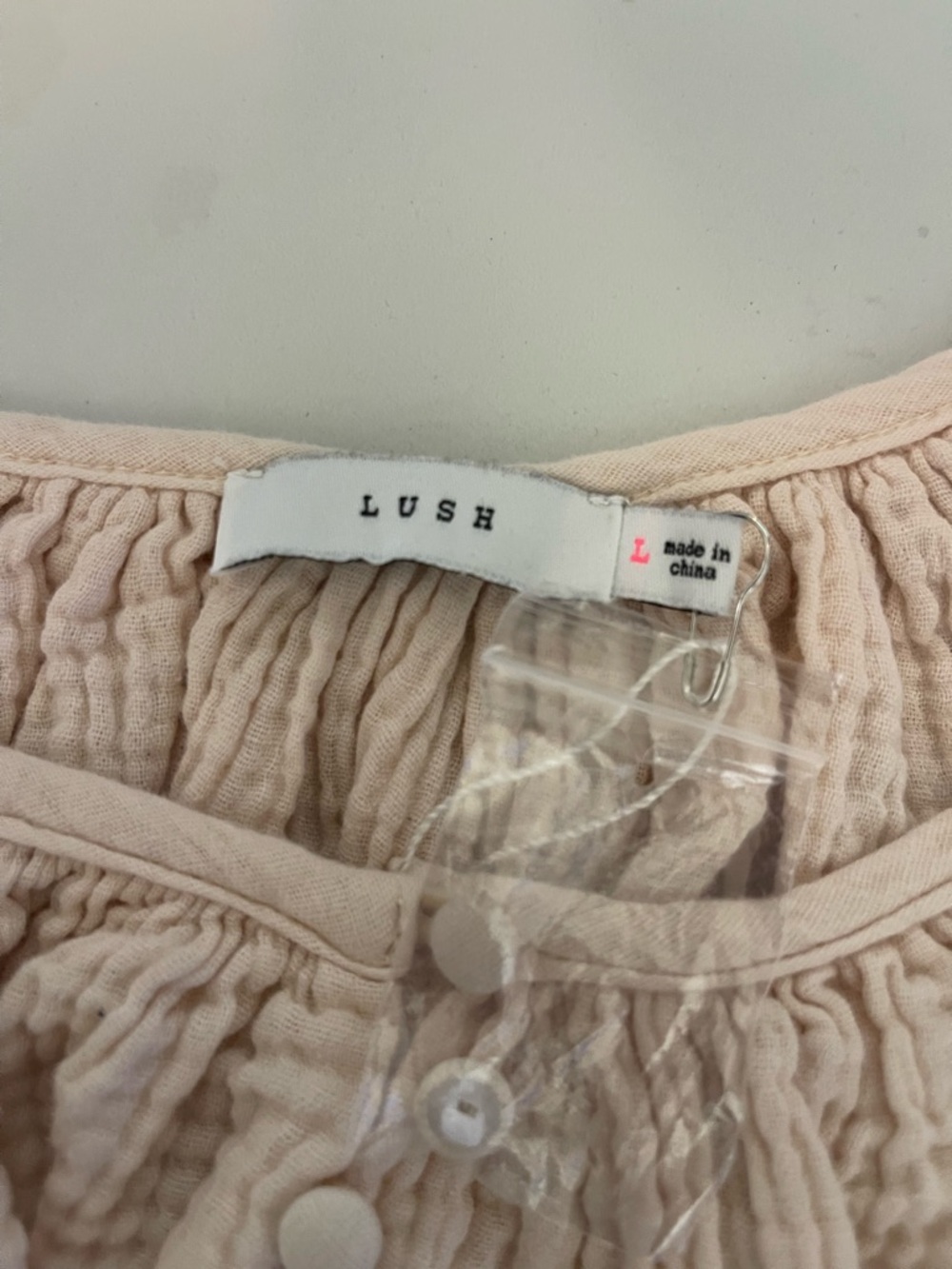 Lush Cream Gauze Peasant Blouse - Picture 3 of 3